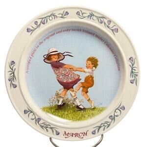 Newell Pottery Co MARCH plate 7.25" Months Of The Year Numbered Vintage 1986